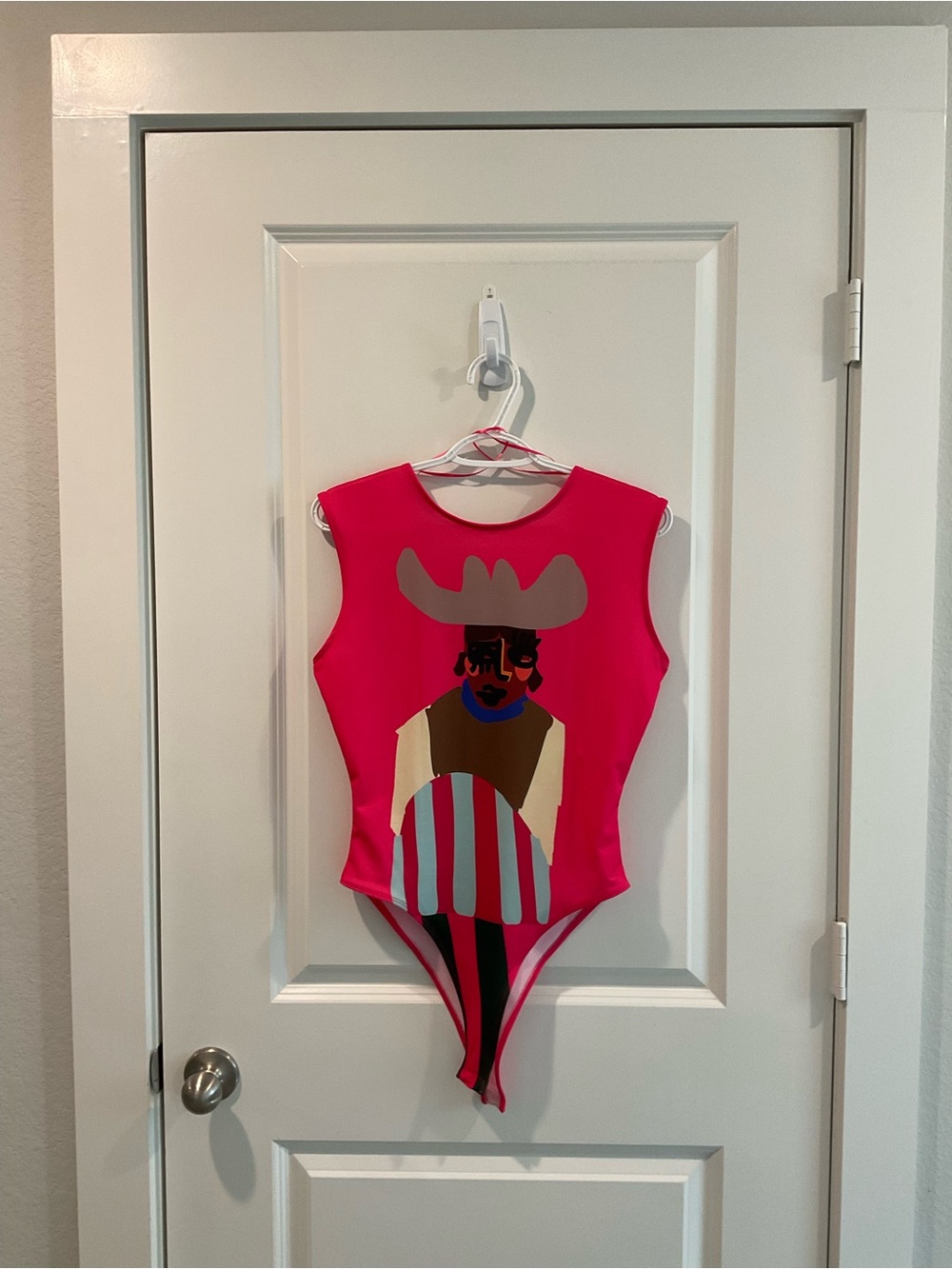 Zara Bright Pink Graphic Sleeveless Bodysuit
